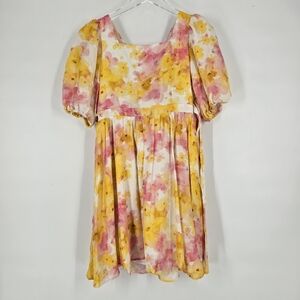 Bardot Junior Girl's Zanthi Mini Floral Dress Summer Floral Pink Size 16